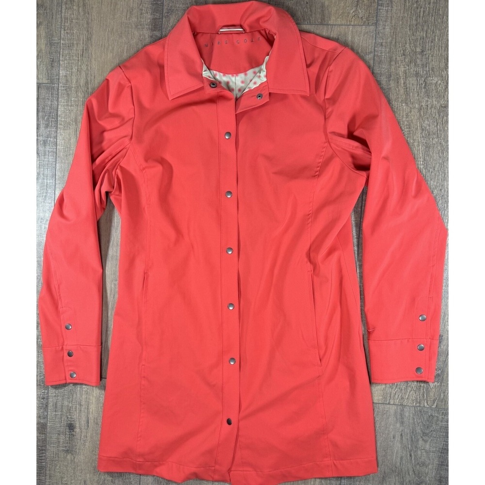 Nike Golf Women's Jacket Pink Salmon Trench Button Up Coat Size Small Long